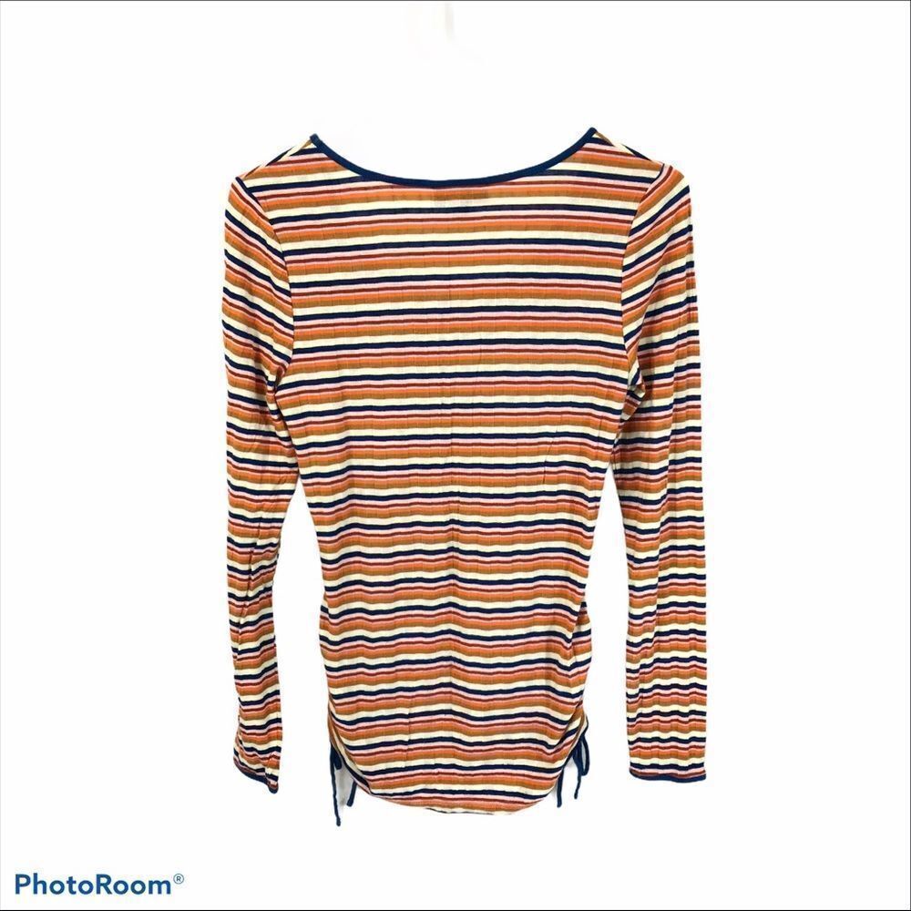 ModCloth Ribbed Striped Long Sleeved Top Small - Picture 8 of 10
